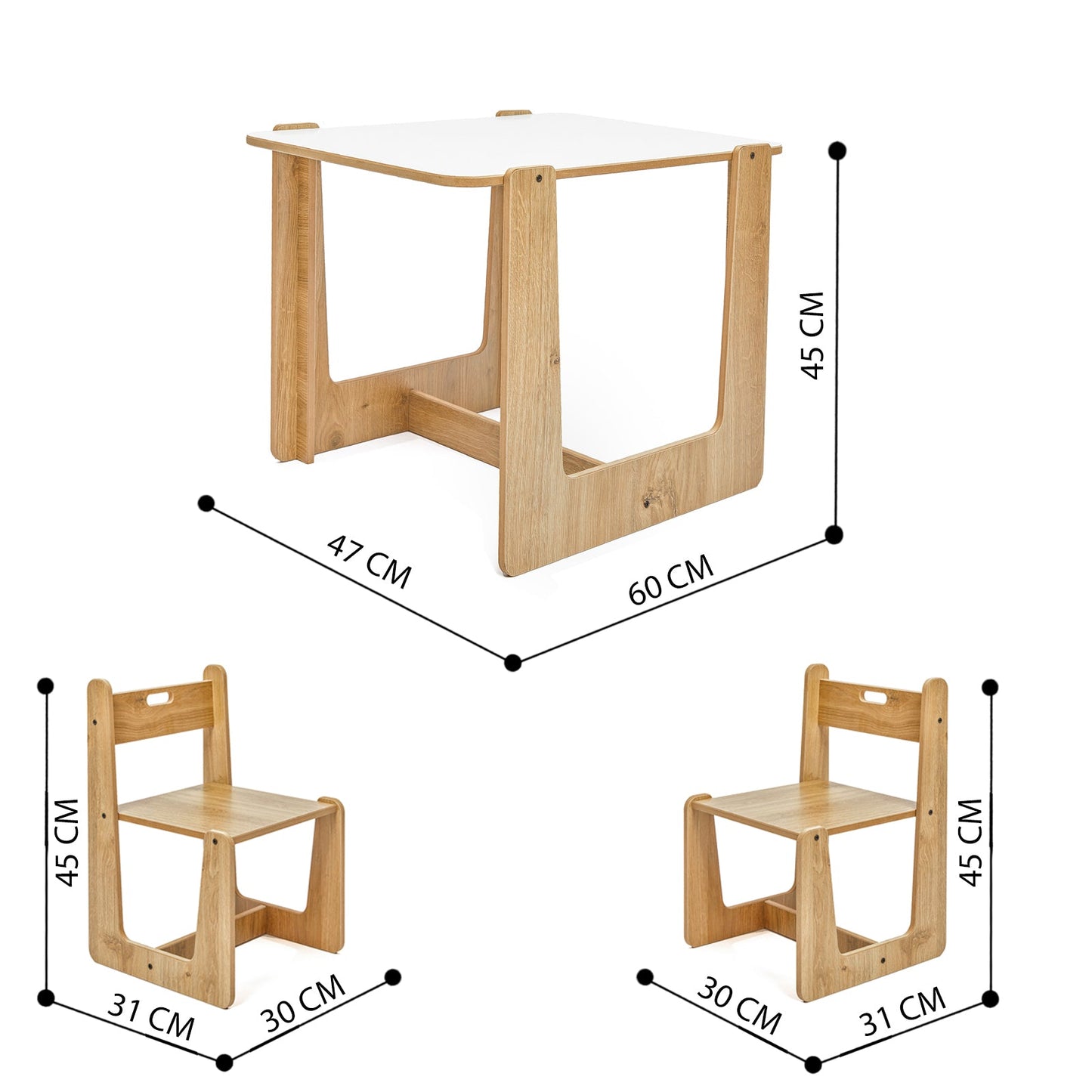 Kids Activity Table And 2 Chair Set | For Ages 0-4 (Crane)