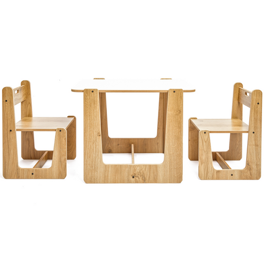 Kids Activity Table And 2 Chair Set | For Ages 0-4 (Crane)