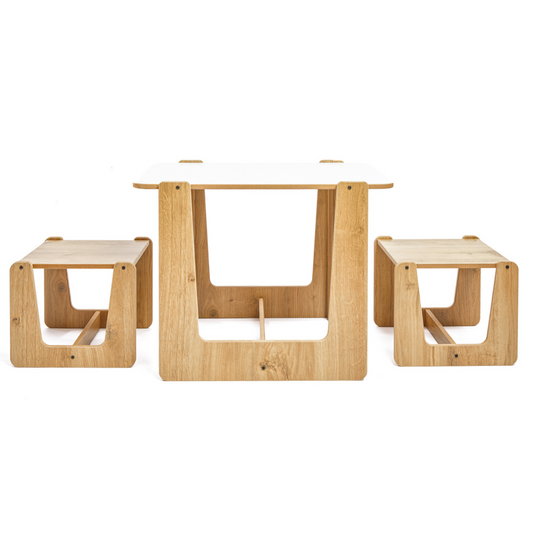 Kids Activity Table And 2 Stool Set | For Ages 0-4 (Crane)