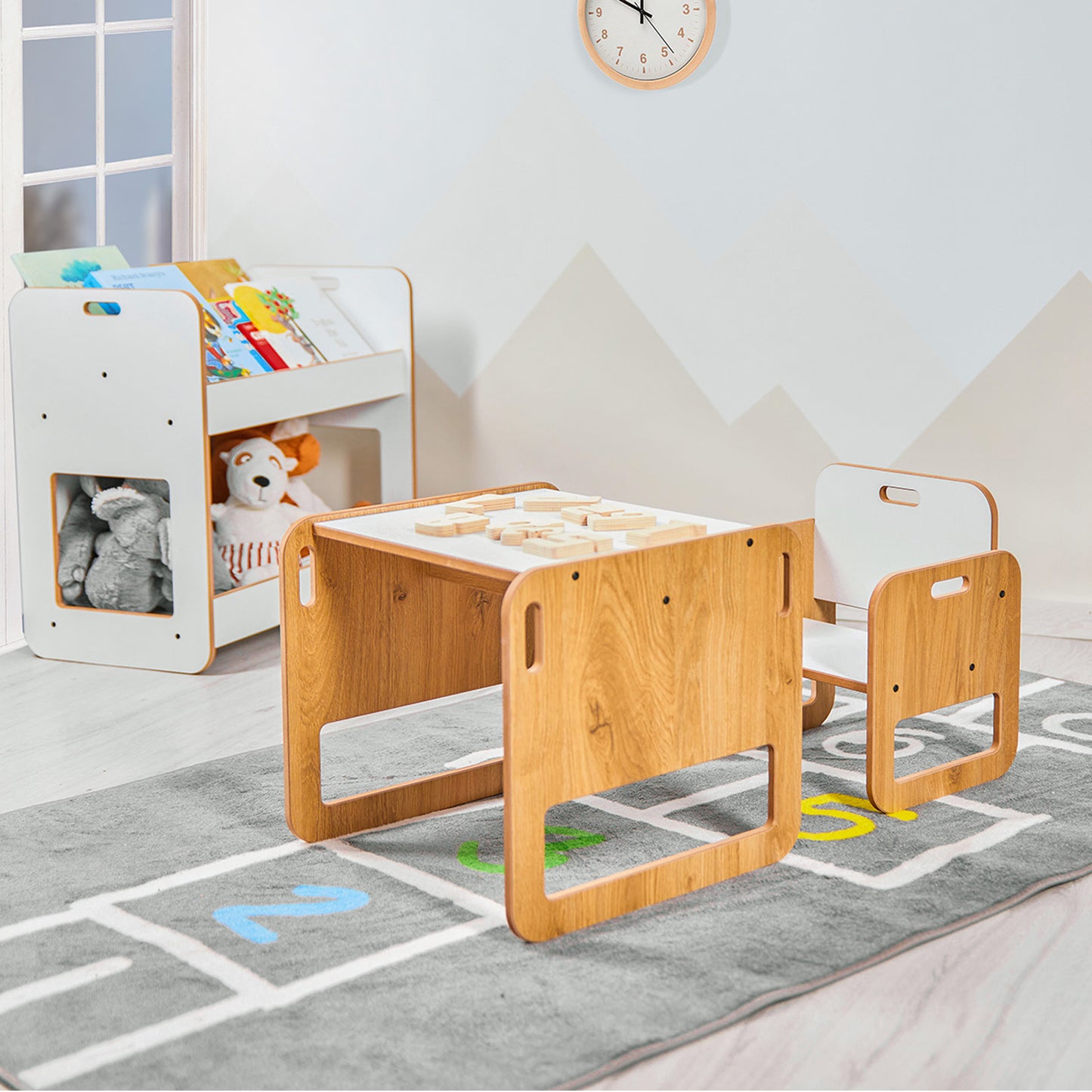 Kids Activity Rounded Table With 1 Chairs Ages 0-2 Years