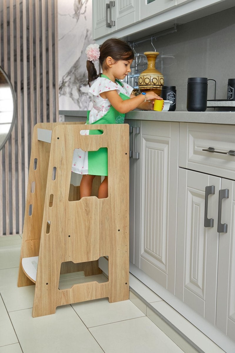 Learning Tower Kids Step | Montessori Kitchen Helper Stool 0-6 Years (Natural)